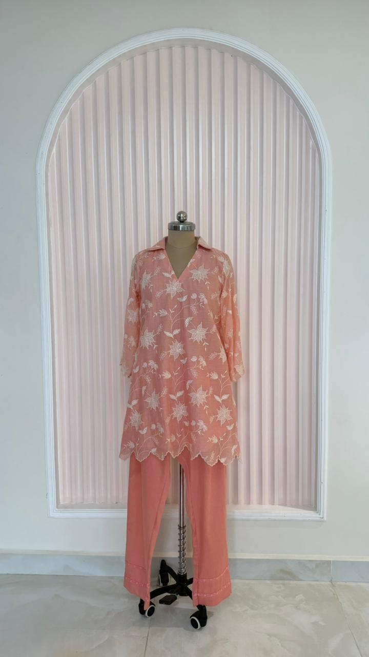 Rose Blush Zariya Floral Grace Kurta
