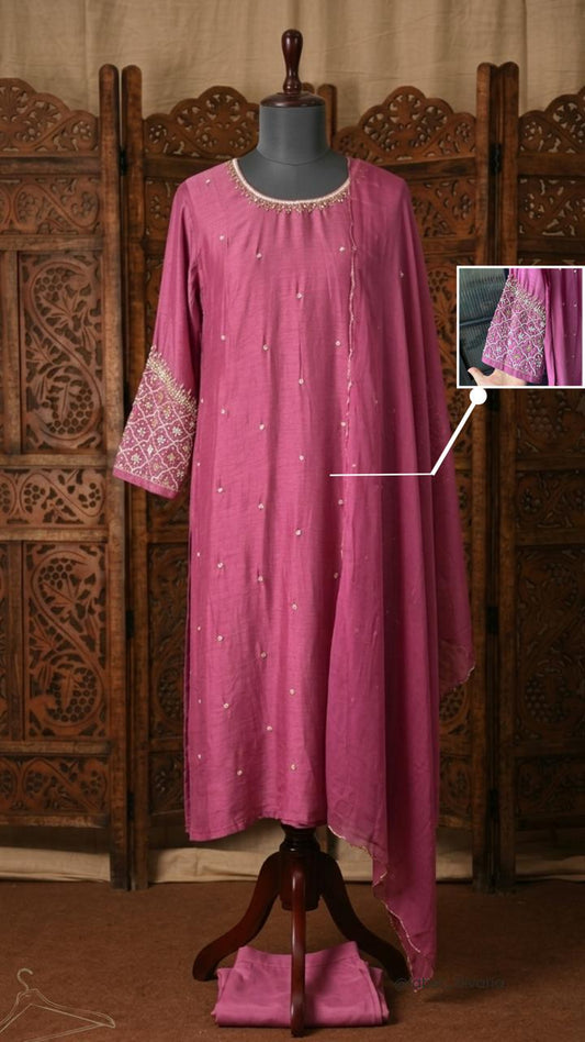 MAUVE SILK KURTA
