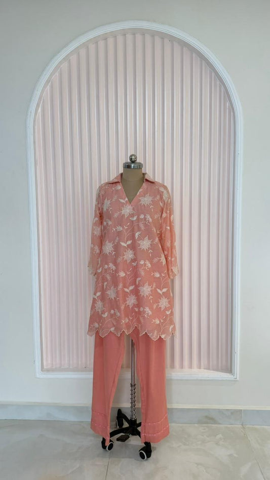 Rose Blush Zariya Floral Grace Kurta